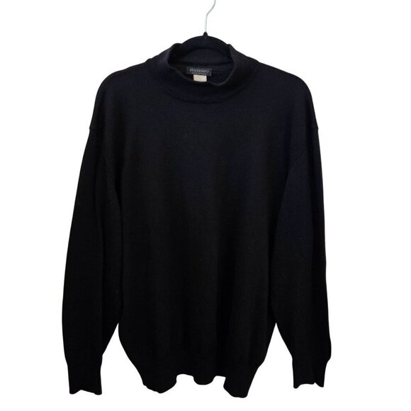 Italtempo Other - Italtempo Black 100% Merino Wool Mock Neck Closet Staple Sweater Size XL